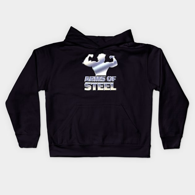 ARMS OF STEEL #3 Kids Hoodie by RickTurner